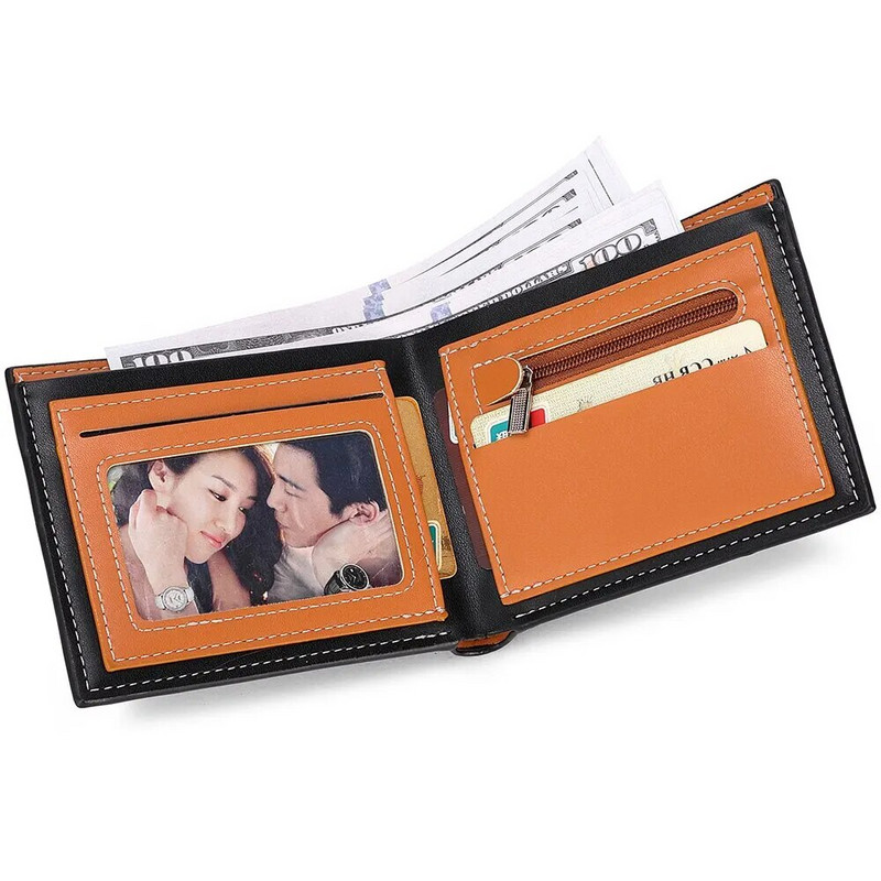 Naujas anglies pluošto trumpas piniginės vyriškas kortelių krepšys su integruotu užtrauktuku keičiamo krepšio laikiklis