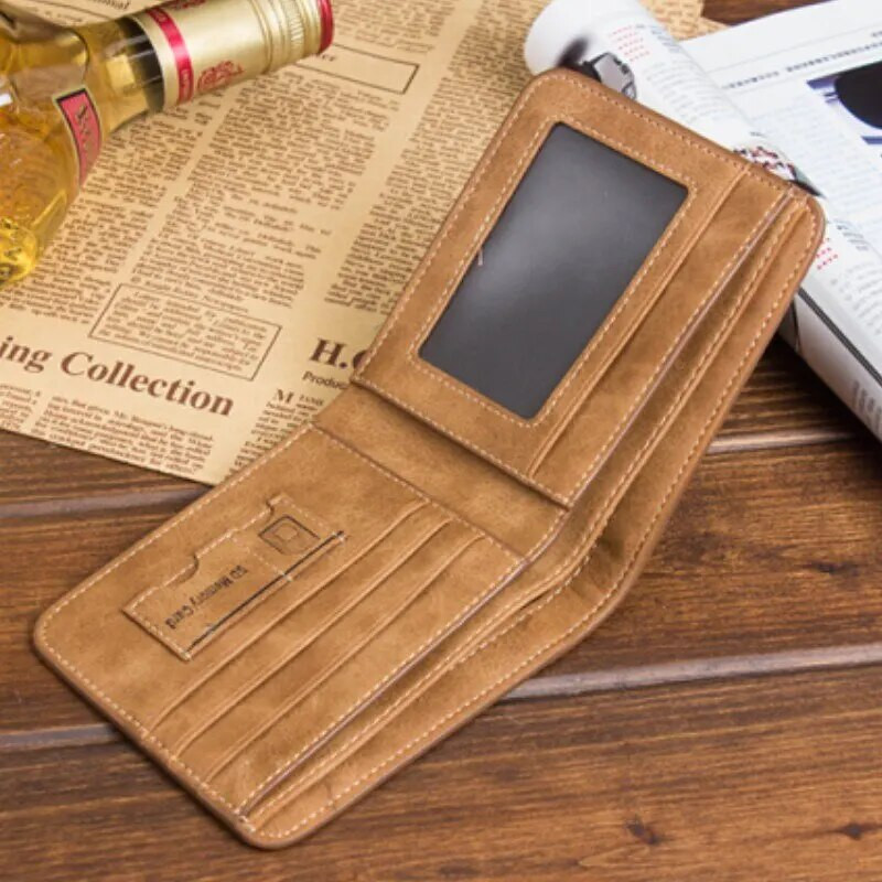 Vyriška sulankstoma odinė piniginė Kreditinių kortelių laikiklis Madinga kasdienė slaugos odinė piniginė Madinga piniginė