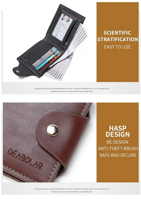 Πορτοφόλι με αγκράφα 2023 New Men Short Purse Vintage Soft PU Δερμάτινο πορτοφόλι θήκης πιστωτικής κάρτας