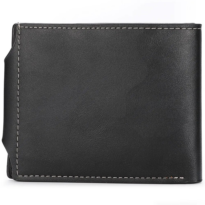 Πορτοφόλι με αγκράφα 2023 New Men Short Purse Vintage Soft PU Δερμάτινο πορτοφόλι θήκης πιστωτικής κάρτας