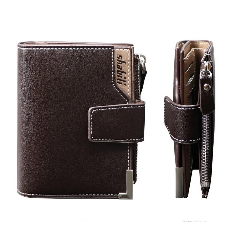 PU odos trumpos prabangios vyriškos piniginės su užtrauktuku monetų kišeninis kortelių laikiklis Vyriškas piniginės sankabos nuotraukų laikiklis Gamintojas Vyriškas piniginės Piniginė