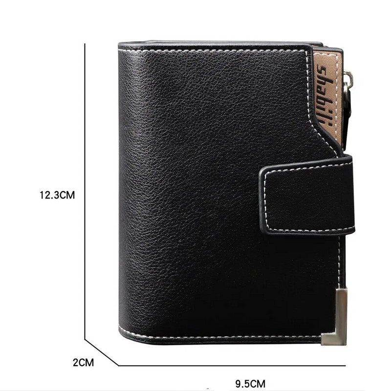 PU odos trumpos prabangios vyriškos piniginės su užtrauktuku monetų kišeninis kortelių laikiklis Vyriškas piniginės sankabos nuotraukų laikiklis Gamintojas Vyriškas piniginės Piniginė