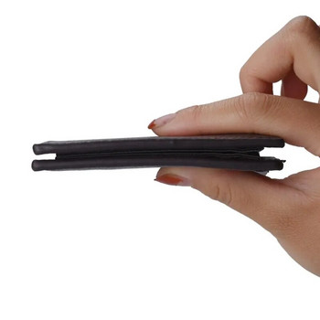 Ανδρικό κοντό πορτοφόλι Lychee Print Πορτοφόλι πιστωτικής κάρτας με φερμουάρ σε αγγλικό στυλ