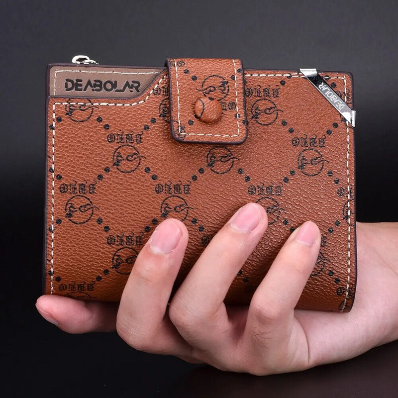 Uus vana lilleline multifunktsionaalne rahakott Meeste lühike vertikaalne lukuga lukuga retro rahakott