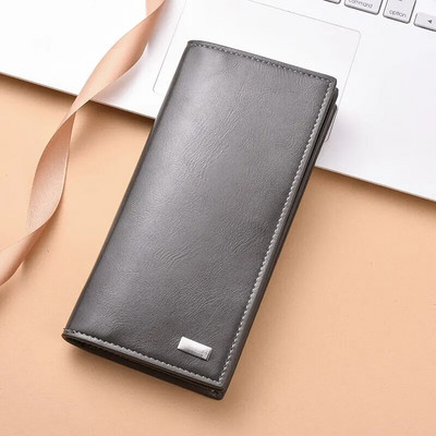 Meeste mood pikk rahakott, pehmest nahast vöökoht, suure mahutavusega mobiilne rahakott