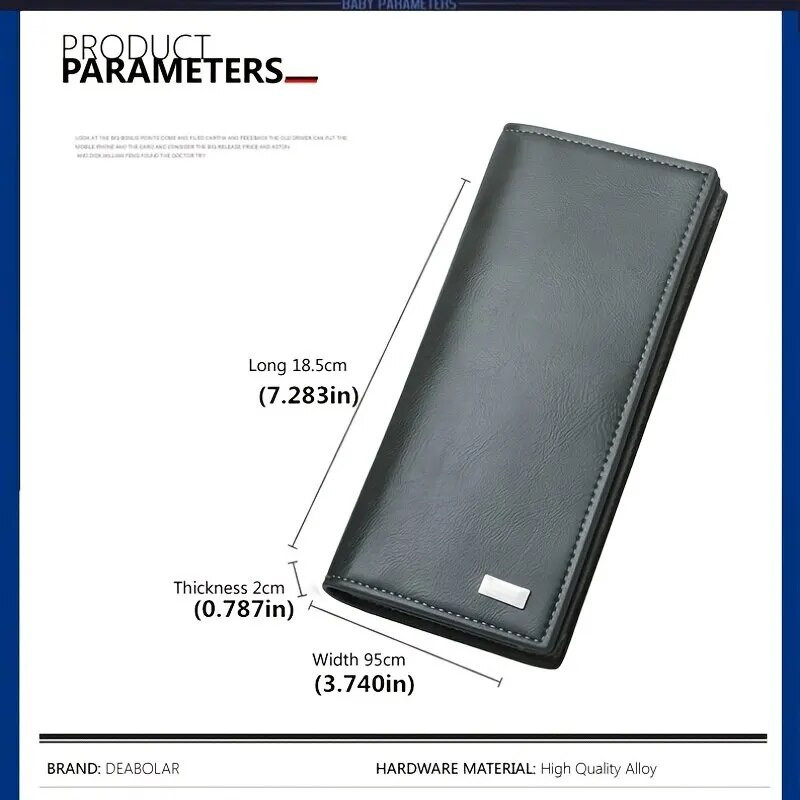 Meeste mood pikk rahakott, pehmest nahast vöökoht, suure mahutavusega mobiilne rahakott