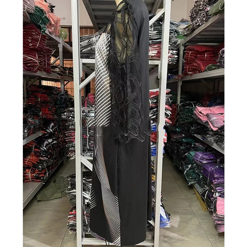 Velike veličine, elegantne čipkaste mrežaste patchwork pripijene haljine za zabave za žene, ljetna modna crna midi haljina s printom Robe Femme Clothing