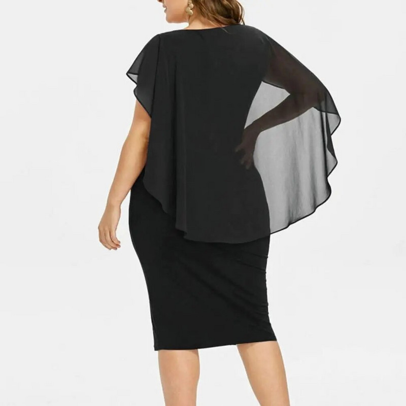 Suures suuruses peokleidid naistele 2022. aasta sügis-talv Emnroidry õhtune midikleit Moodne, varrukatega elegantne kleit 3XL 4XL5XL