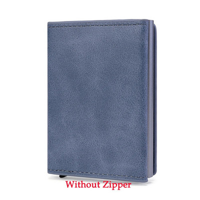 Bycobecy Custom Rfid Smart Wallet Anglies pluošto kreditinių kortelių laikiklis Vyriškas Odinis Piniginė Minimalistinė piniginė Monetų Kišeninė Piniginė su užtrauktuku