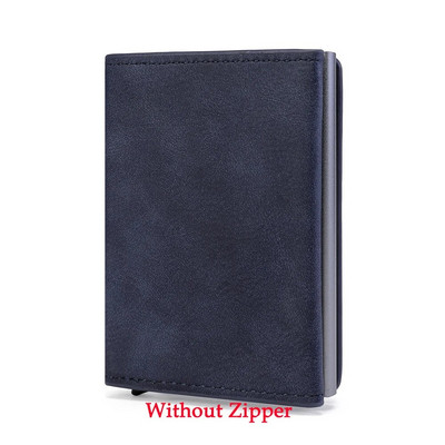 Bycobecy Custom Rfid Smart Wallet Anglies pluošto kreditinių kortelių laikiklis Vyriškas Odinis Piniginė Minimalistinė piniginė Monetų Kišeninė Piniginė su užtrauktuku