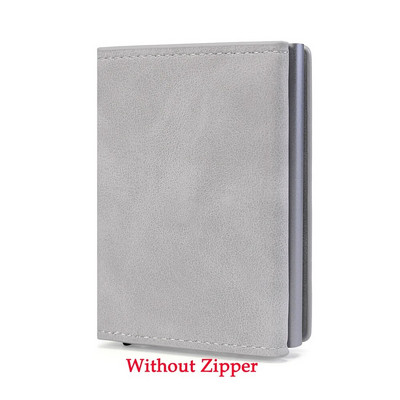 Bycobecy Custom Rfid Smart Wallet Anglies pluošto kreditinių kortelių laikiklis Vyriškas Odinis Piniginė Minimalistinė piniginė Monetų Kišeninė Piniginė su užtrauktuku