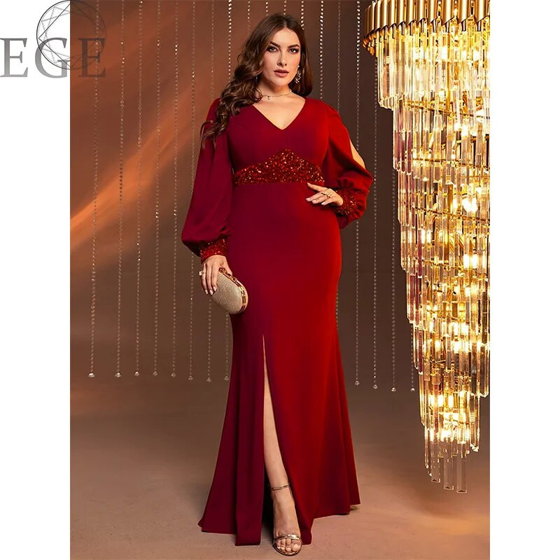 2023 Plus Size 5XL6XL Sequins Sequins Glitter õhtukleit banketipeo pikkade varrukatega elastne Bodycon pakett puusa pikk kleit suures suuruses