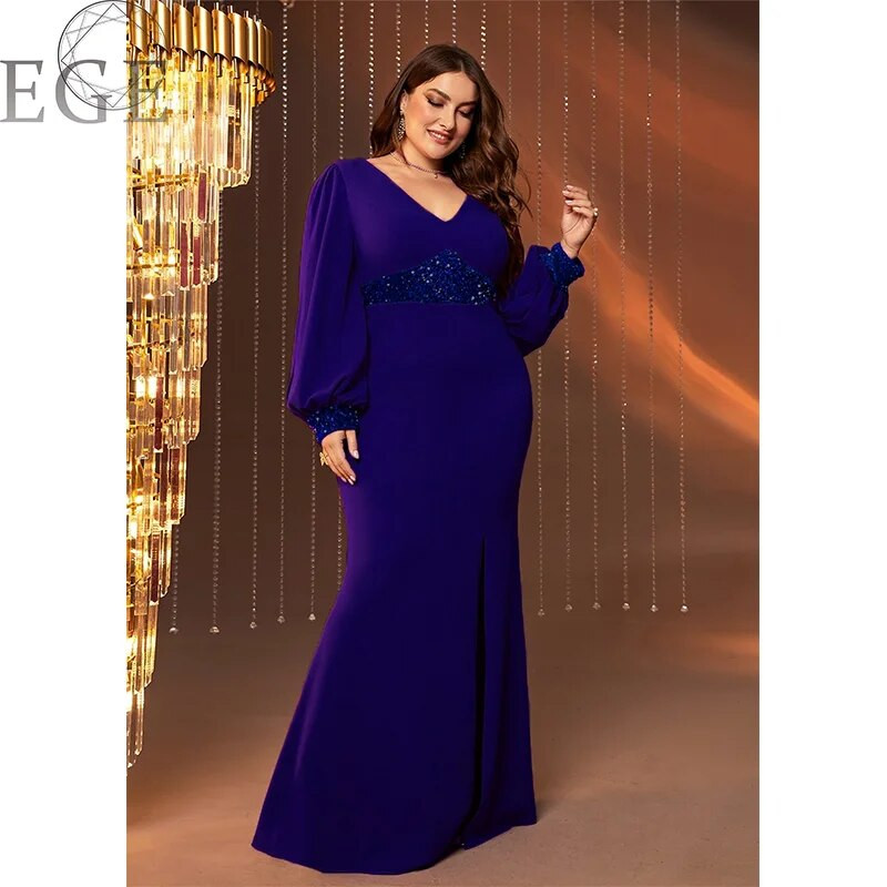 2023 Plus Size 5XL6XL Sequins Sequins Glitter õhtukleit banketipeo pikkade varrukatega elastne Bodycon pakett puusa pikk kleit suures suuruses