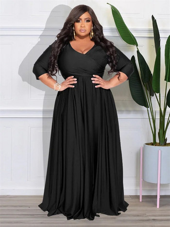 Wmstar Plus Size Φορέματα πάρτι για Γυναικεία Φθινοπωρινά Ρούχα V Λαιμόκοψη Επίδεσμος Μεγάλο Στρίφωμα Κομψό φόρεμα Maxi Party Χονδρική Dropshipping