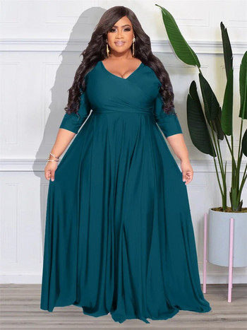 Wmstar Plus Size Φορέματα πάρτι για Γυναικεία Φθινοπωρινά Ρούχα V Λαιμόκοψη Επίδεσμος Μεγάλο Στρίφωμα Κομψό φόρεμα Maxi Party Χονδρική Dropshipping