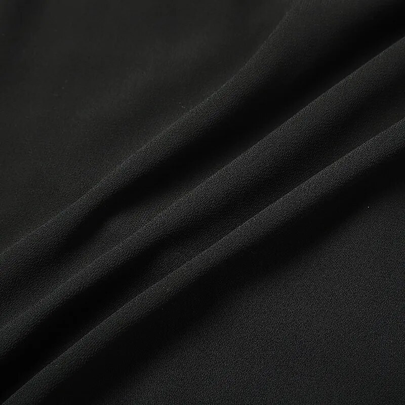 Ženska crna elegantna haljina veće veličine od šifona sa šljokicama u obliku V izreza i rukava s prorezima, višeslojna haljina za zabavu Ženske večernje haljine za maturalnu večer