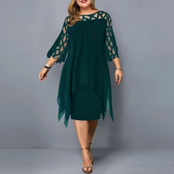 Φόρεμα πάρτι 5XL Plus Size Σέξι Κομψό Δαντελένιο Διχτυωτό L-6XL Λευκό Κόκκινο Μωβ Μαύρο Μπλε Πράσινο Χαλαρό Γυναικείο Κάλυμμα