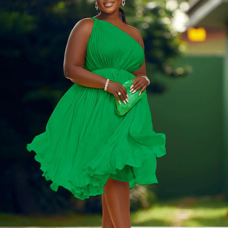 Elegantna lijepa ženska haljina s volanima na jedno rame, ženska ležerna balska haljina 2023., mini haljina za ljetnu večernju zabavu
