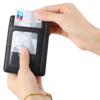Νέο ανδρικό δερμάτινο πορτοφόλι RFID Blocking Slim Θήκη πιστωτικής κάρτας Επαγγελματικό αντρικό φορητό μίνι ταξιδιωτικό πορτοφόλι για άντρα