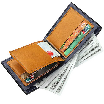 Ανδρικό κοντό πορτοφόλι Pu δερμάτινο Ανδρικό ανδρικό πορτοφόλι Commuter μεντεσές ζώνης πολλαπλών καρτών ανάγλυφο Business Casual κοντό ανδρικό πορτοφόλι