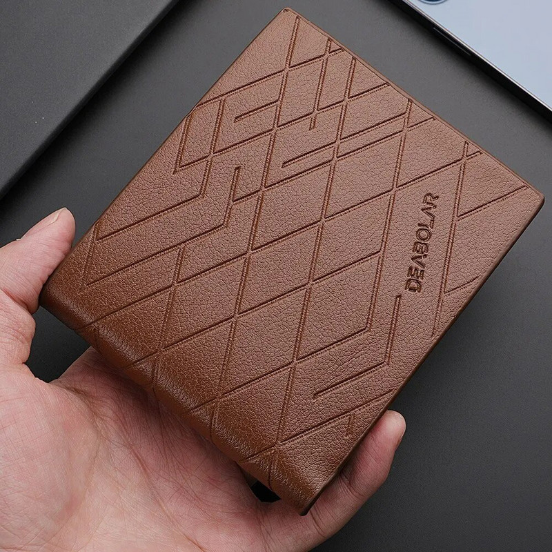 Vyriška trumpa piniginė, odinė vyriška piniginė, jungiamasis diržas, vyris iš kelių kortelių, įspausta verslo laisvalaikio trumpa piniginė vyrams