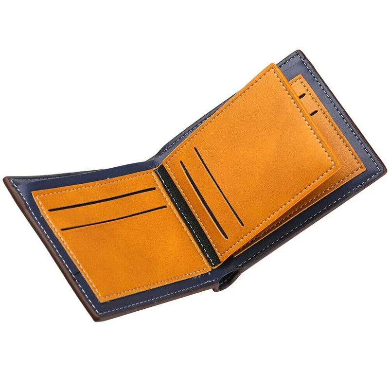 Vyriška trumpa piniginė, odinė vyriška piniginė, jungiamasis diržas, vyris iš kelių kortelių, įspausta verslo laisvalaikio trumpa piniginė vyrams