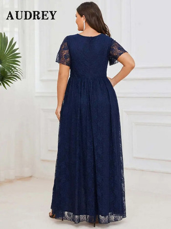 Fashion Plus Size Δαντελένιο φόρεμα για γυναίκες Κομψά σέξι βραδινά φορέματα για πάρτι με λαιμόκοψη V Long Luxury Vestidos De Verano Mujer Summer