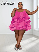 Wmstar haljine velikih veličina za žene bez rukava Seksi party slatka mini haljina s volanima s velikim porubom Novo u ljetnoj odjeći Veleprodaja Dropshipping