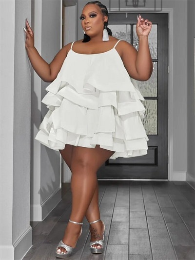 Wmstar haljine velikih veličina za žene bez rukava Seksi party slatka mini haljina s volanima s velikim porubom Novo u ljetnoj odjeći Veleprodaja Dropshipping
