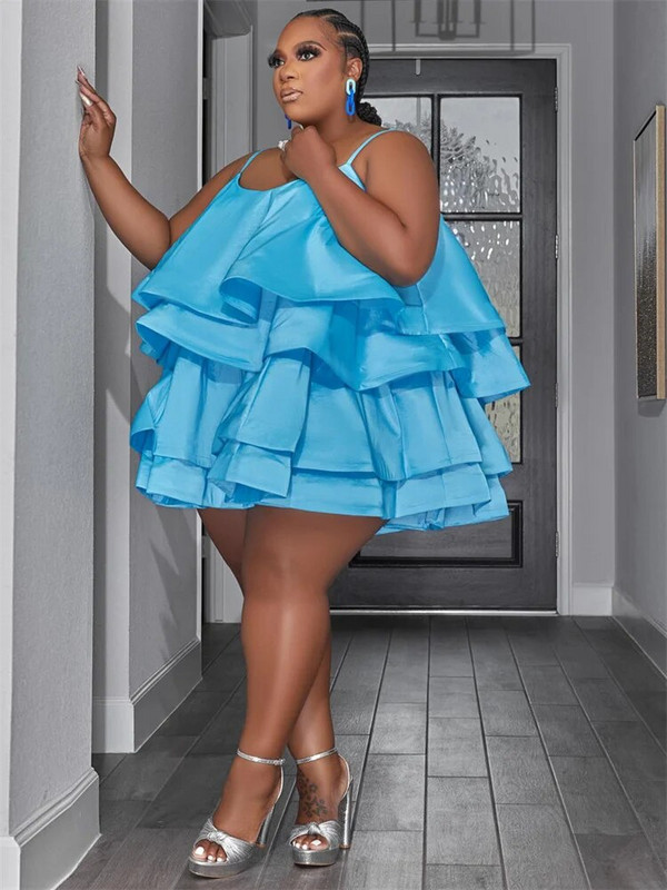 Wmstar haljine velikih veličina za žene bez rukava Seksi party slatka mini haljina s volanima s velikim porubom Novo u ljetnoj odjeći Veleprodaja Dropshipping