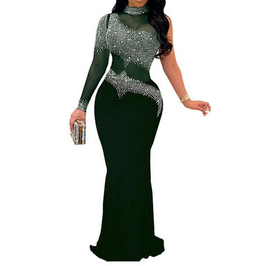 Didelio dydžio moteriška vakarinė suknelė Kalnų krištolinio tinklelio elegantiškos suknelės 2023 m. vasaros moteriškas laisvalaikio gimtadienio chalatas Moteriška prabangi vakarinė suknelė