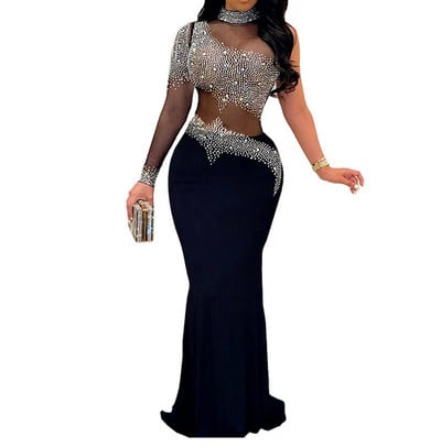 Didelio dydžio moteriška vakarinė suknelė Kalnų krištolinio tinklelio elegantiškos suknelės 2023 m. vasaros moteriškas laisvalaikio gimtadienio chalatas Moteriška prabangi vakarinė suknelė