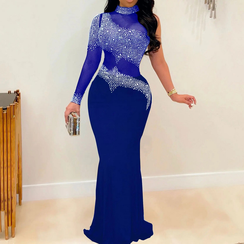 Didelio dydžio moteriška vakarinė suknelė Kalnų krištolinio tinklelio elegantiškos suknelės 2023 m. vasaros moteriškas laisvalaikio gimtadienio chalatas Moteriška prabangi vakarinė suknelė