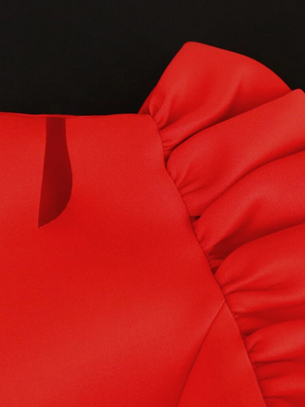 Didelio dydžio 4XL raudonos vakarėlio suknelės moteriškos klostuotos trumpomis rankovėmis Midi stilingos aukštu juosmeniu afrikietiškas vakaro renginys, moteriški chalatai