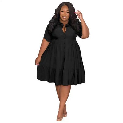 „Wmstar“ didelio dydžio vasarinės suknelės Moteriški drabužiai Solidūs Elegantiški Kasdieniai Mieli Balliniai Marškiniai Mini Suknelės Didmeninė prekyba