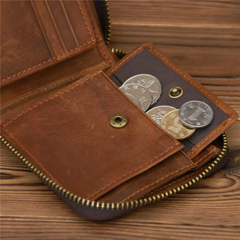  πορτοφόλι με φερμουάρ για άντρες Χρήματα κοντό πορτοφόλι Πιστωτική κάρτα Θήκη μετρητών Τσέπη κερμάτων Ανδρικά μεγάλα στερεά πορτοφόλια