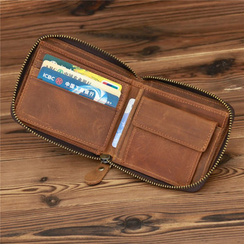  πορτοφόλι με φερμουάρ για άντρες Χρήματα κοντό πορτοφόλι Πιστωτική κάρτα Θήκη μετρητών Τσέπη κερμάτων Ανδρικά μεγάλα στερεά πορτοφόλια