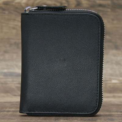 Novčanik s patentnim zatvaračem od kože za muškarce, kratka torbica za novac, držač kreditne kartice, džep za novčiće, veliki, čvrsti, standardni muški novčanici