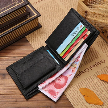 Ανδρικό πορτοφόλι Jinbaolai από με τσέπη νομισμάτων Κοντή τσάντα σχεδιαστή για ανδρική θήκη κάρτας Εσωτερική τσέπη με φερμουάρ