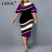 Toamna 2022 Nouă Rochie Sexy Elegantă Plus Size Pachet Moda Femei Fusta de șold Rochii imprimate Manecă frunze de lotus Robe cu talie înaltă