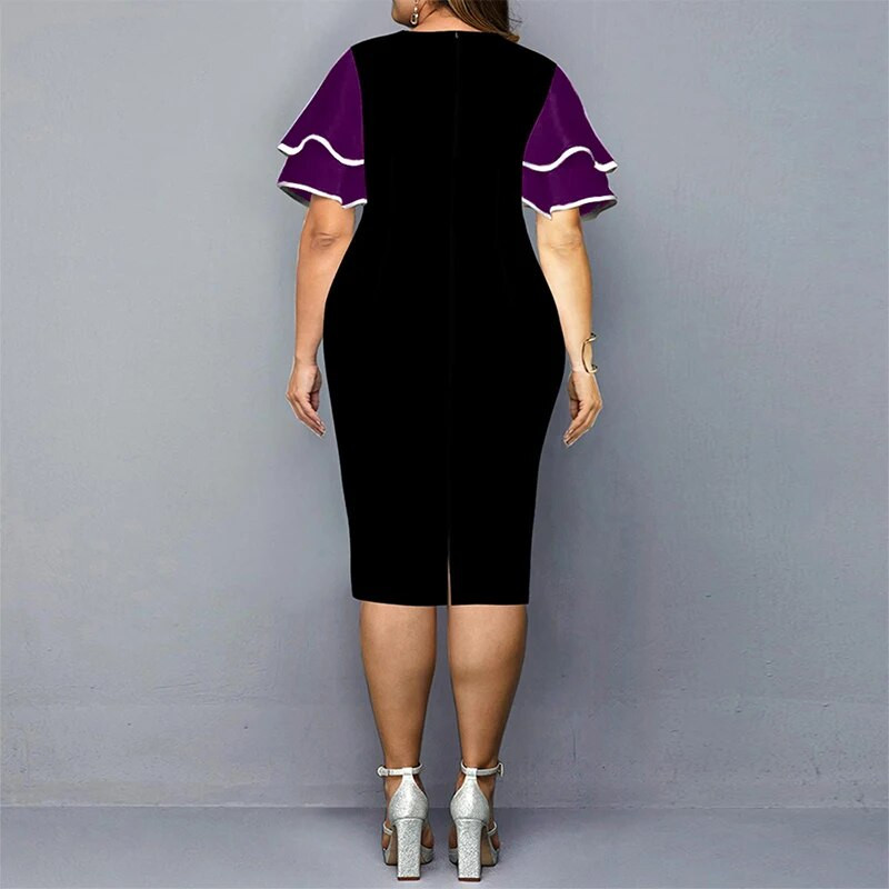 Toamna 2022 Nouă Rochie Sexy Elegantă Plus Size Pachet Moda Femei Fusta de șold Rochii imprimate Manecă frunze de lotus Robe cu talie înaltă