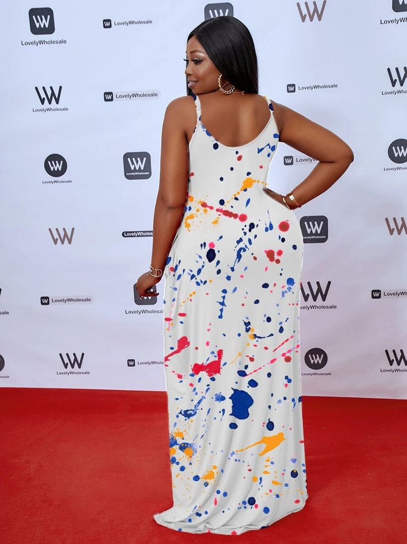 LW Plus Size prugasta patchwork tamnoplava haljina do poda Seksi večernja maksi haljina Ženska ženska elegantna duga haljina