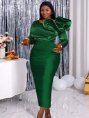 Μακρύ φόρεμα για γυναίκες συν μέγεθος 4XL βολάν Ψηλόμεση Σκούρο Πράσινο Βραδινά Γενέθλια Εκδήλωση Γάμου Γυναικεία Χριστούγεννα