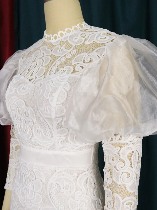 Elegantsed pitskleidid plusssuuruses 3XL 4XL, pikkade varrukatega valge roosa Bodycon Vintage ballikleidid naiste õhtupeole