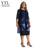 Yitonglian šikk ja elegantne lillemustriga naiste kleit Suvine vabaaja kleit naistele tööl kandmiseks 3xl 4xl