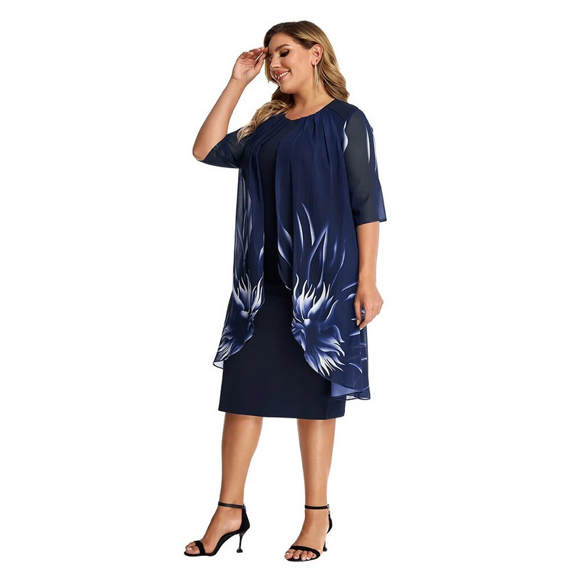 Yitonglian šikk ja elegantne lillemustriga naiste kleit Suvine vabaaja kleit naistele tööl kandmiseks 3xl 4xl