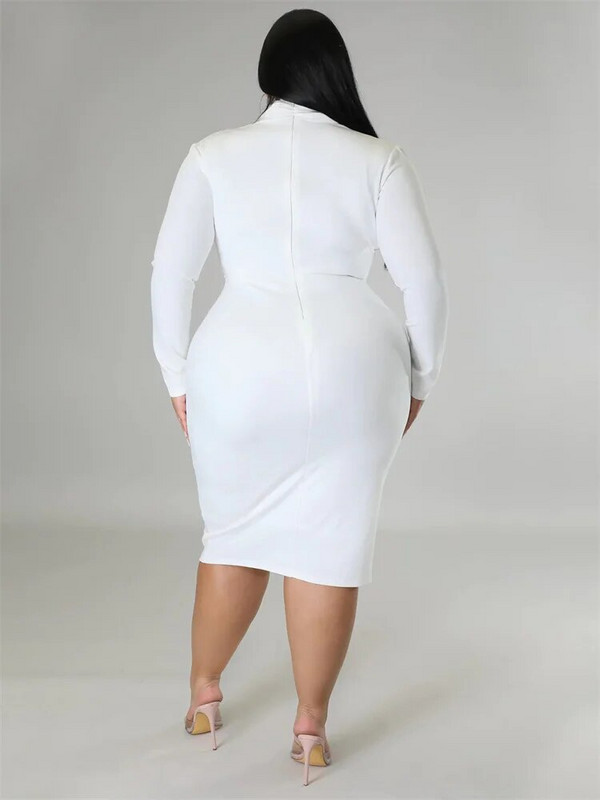 Wmstar haljine velikih veličina za žene, party dugih rukava, rastezljive, seksi V izrez, elegantna maksi haljina, uredske dame, veleprodaja Dropshipping