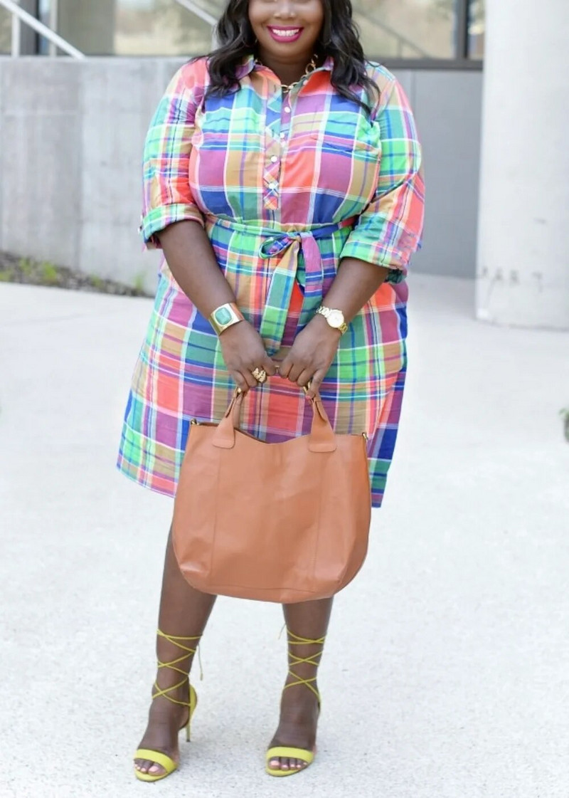 „Wmstar“ didesnio dydžio suknelė moterims Elegantiška vintažinė ilgomis rankovėmis viena krūtinė languota spausdinta suknelė didmeninė prekyba 2023 m.