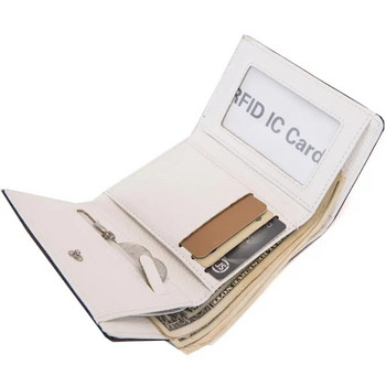 Портфейл за защита от кражба с RFID Мъжки платнен портфейл Портмоне за монети Тройно сгъваем къс портфейл подарък за деня на бащата-123-10sanze