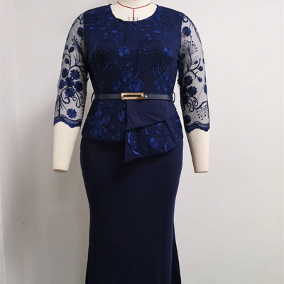 2021 m. karštas išpardavimas Afrikos ir Turkijos stiliaus plius dydžio nėriniais susiūta suknelė moterims